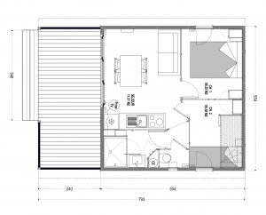 Plan chalet 2 Camping Les Amandiers